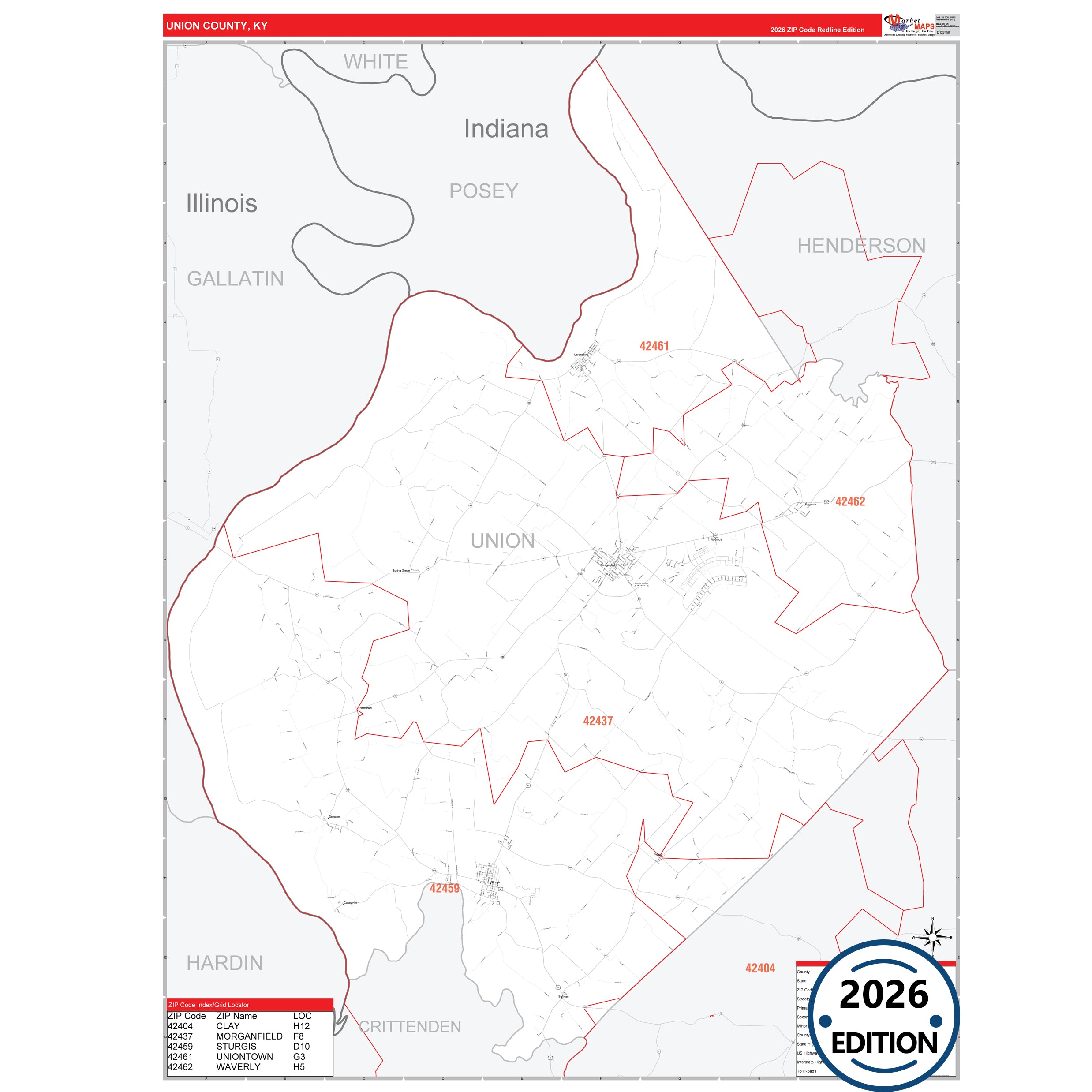 Union, KY ZIP Code Wall Map – ZipCodeMaps