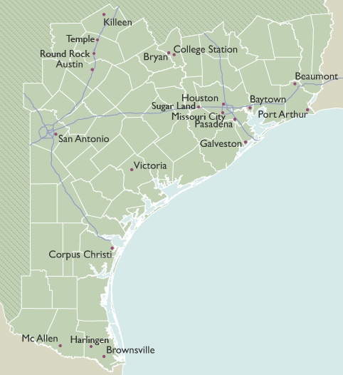 City 5 Digit Zip Code Maps of Texas