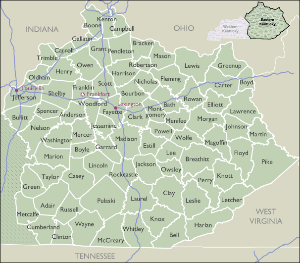 Kentucky State Map With Zip Codes 6287