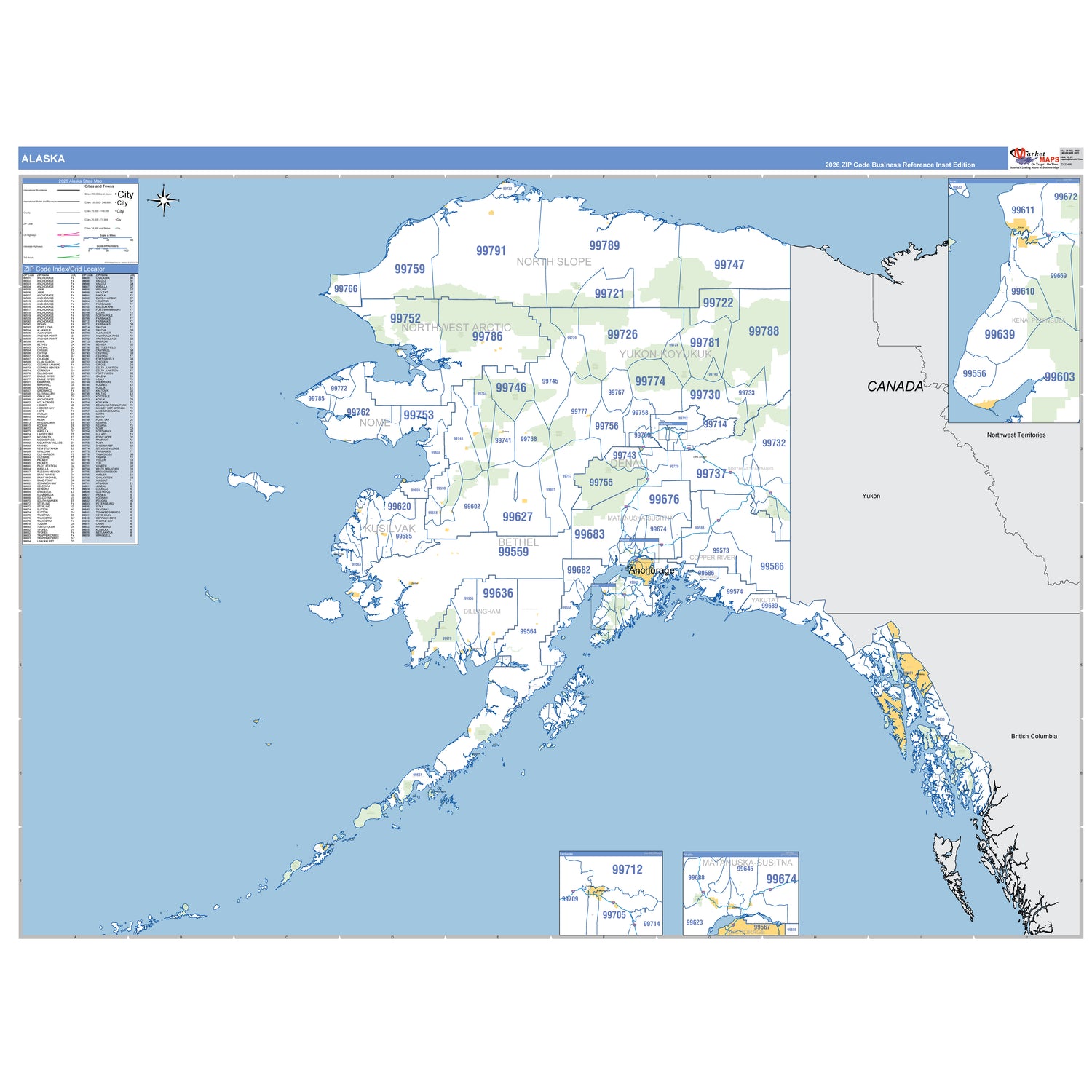 Alaska Counties ZIP Code Maps
