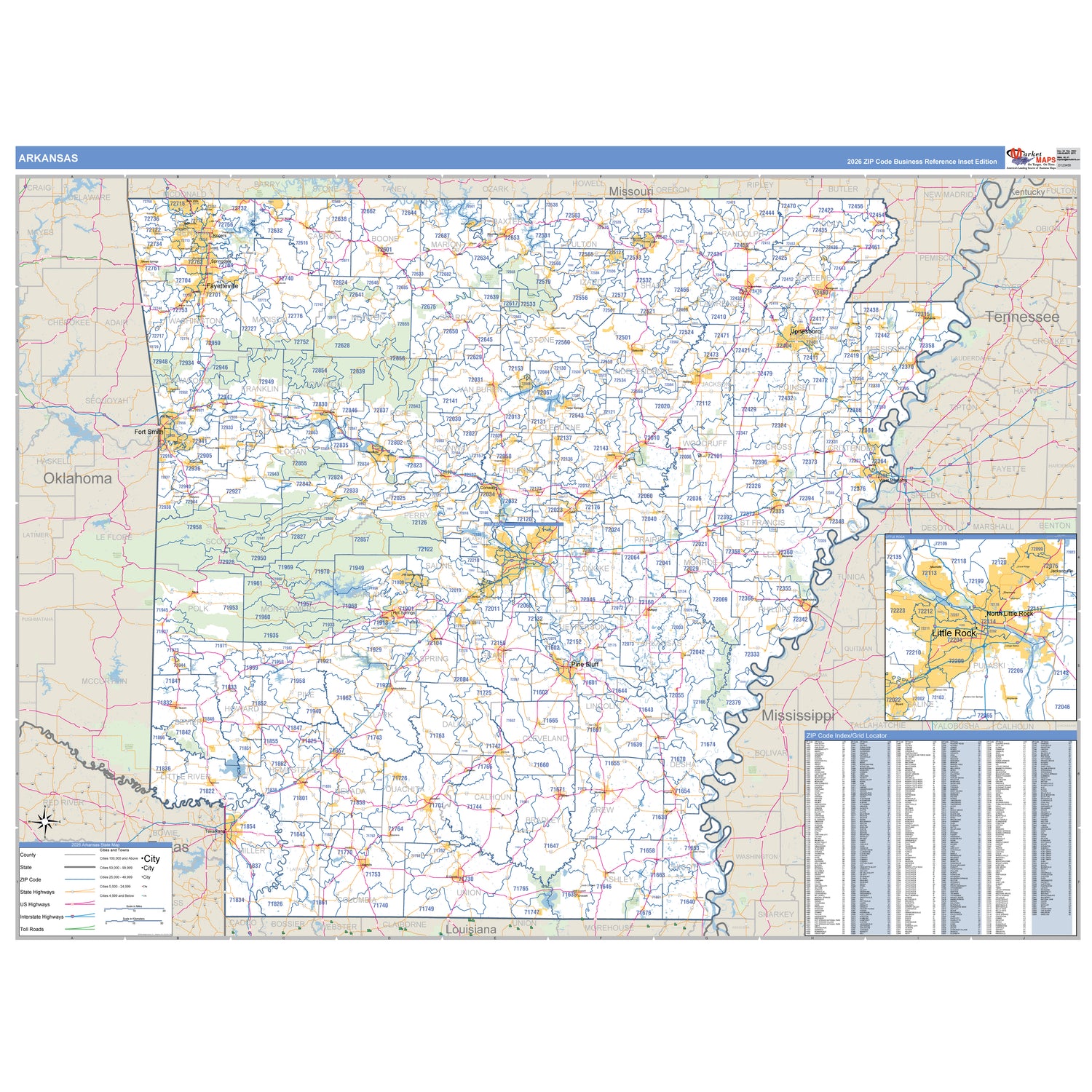Arkansas Counties ZIP Code Maps