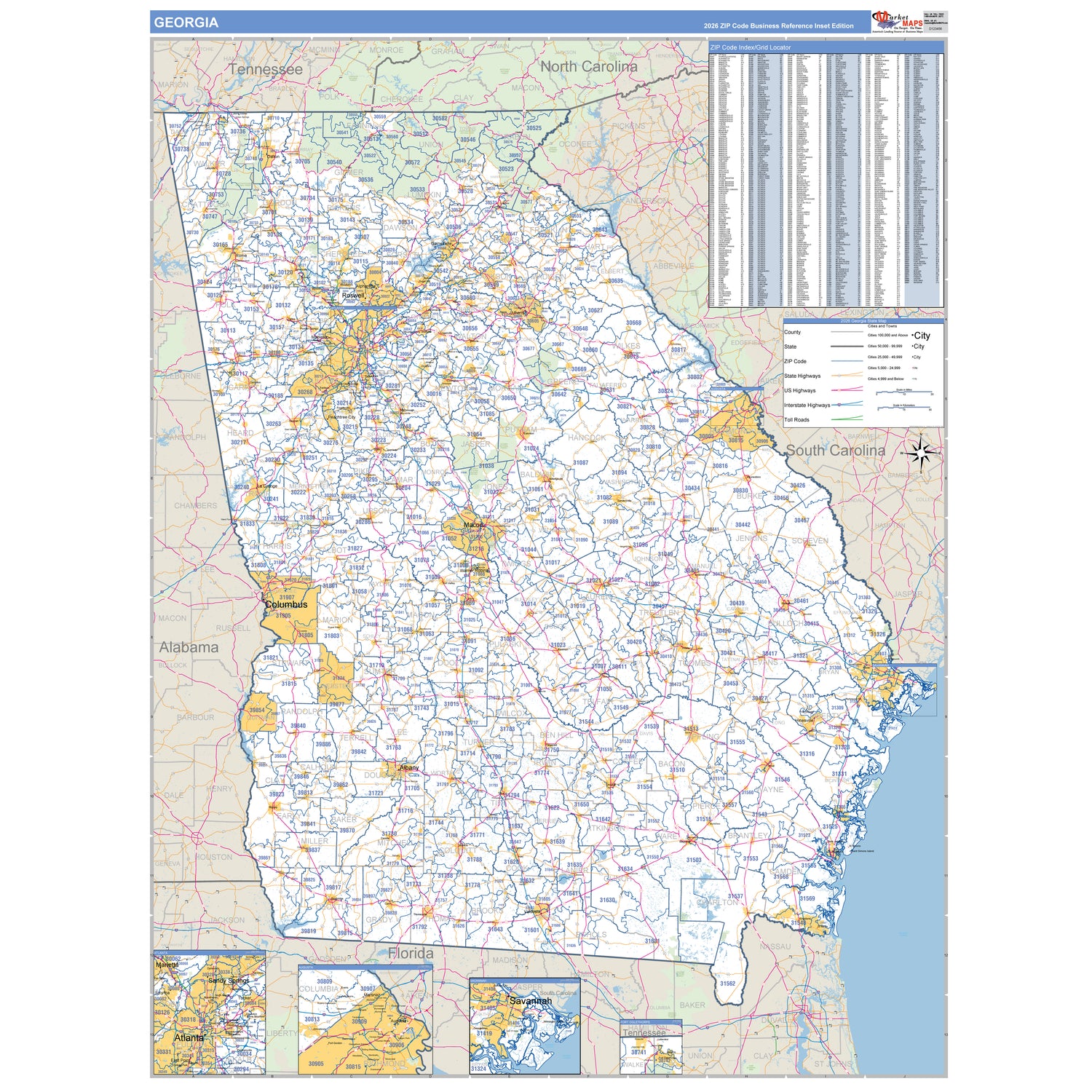 Georgia Counties ZIP Code Maps