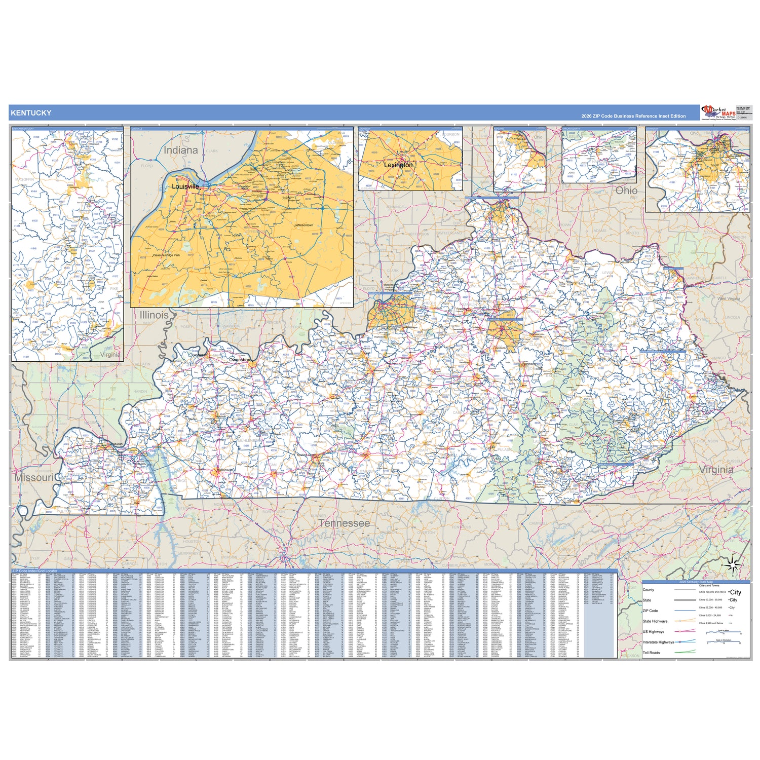 Kentucky Counties ZIP Code Maps