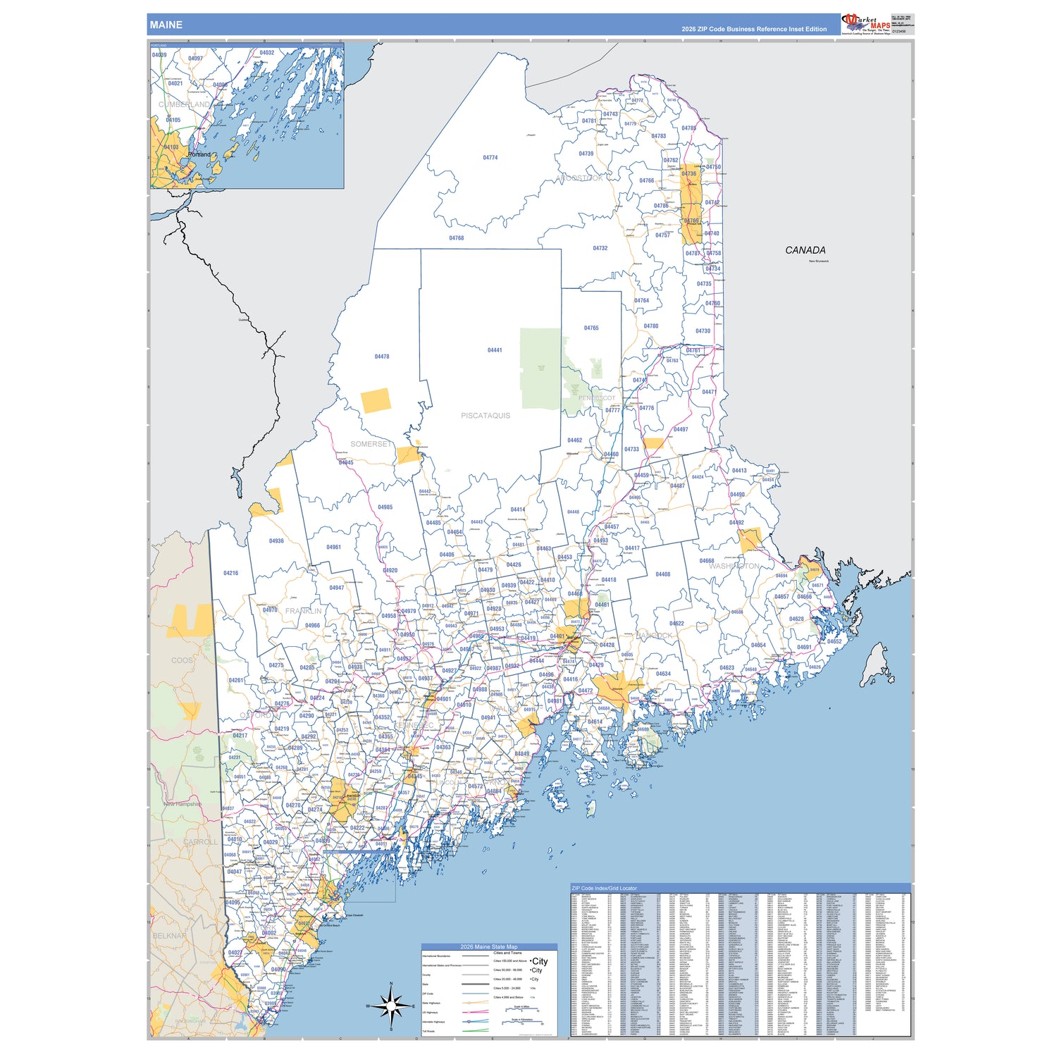 Maine Counties ZIP Code Maps
