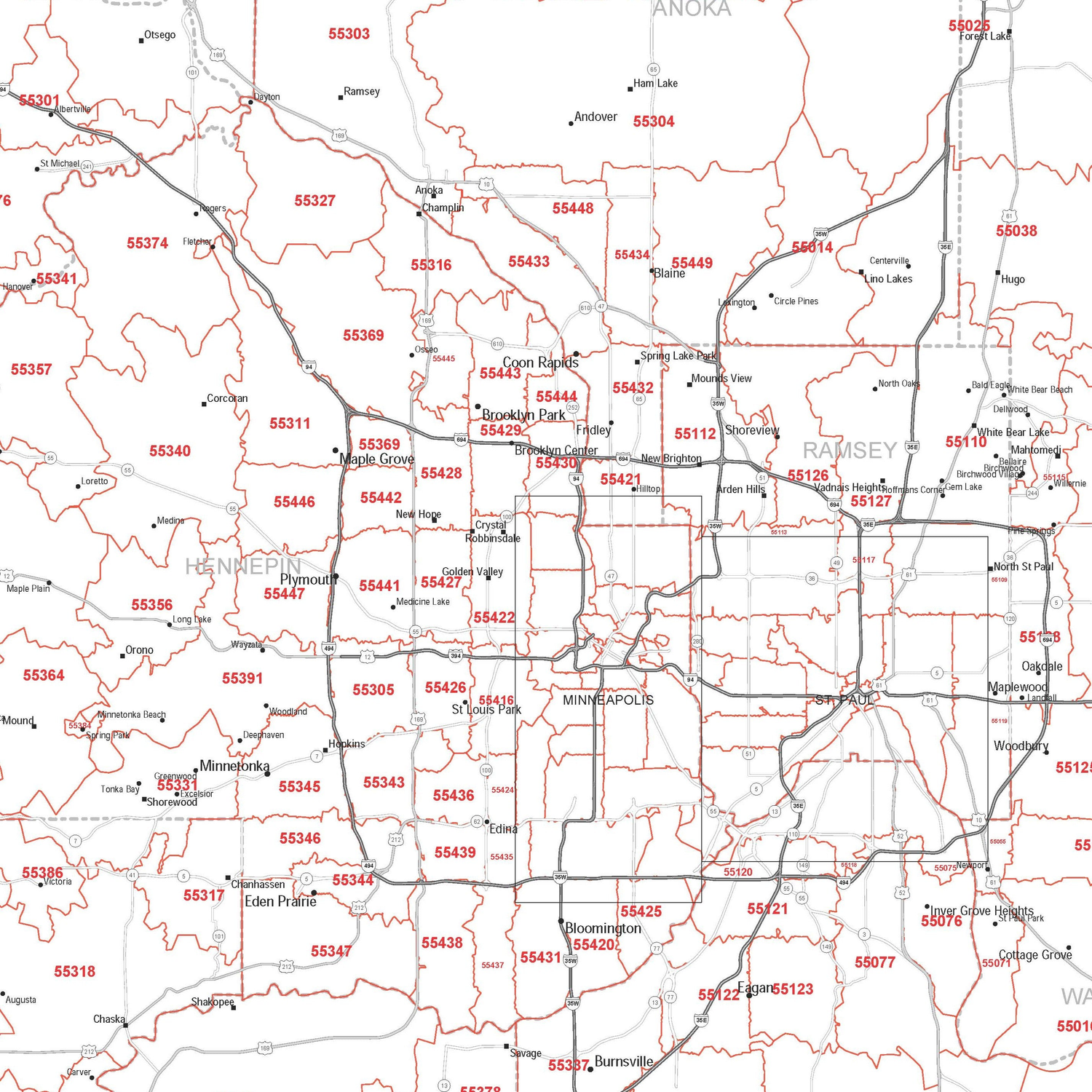Metro Area ZIP Code Maps