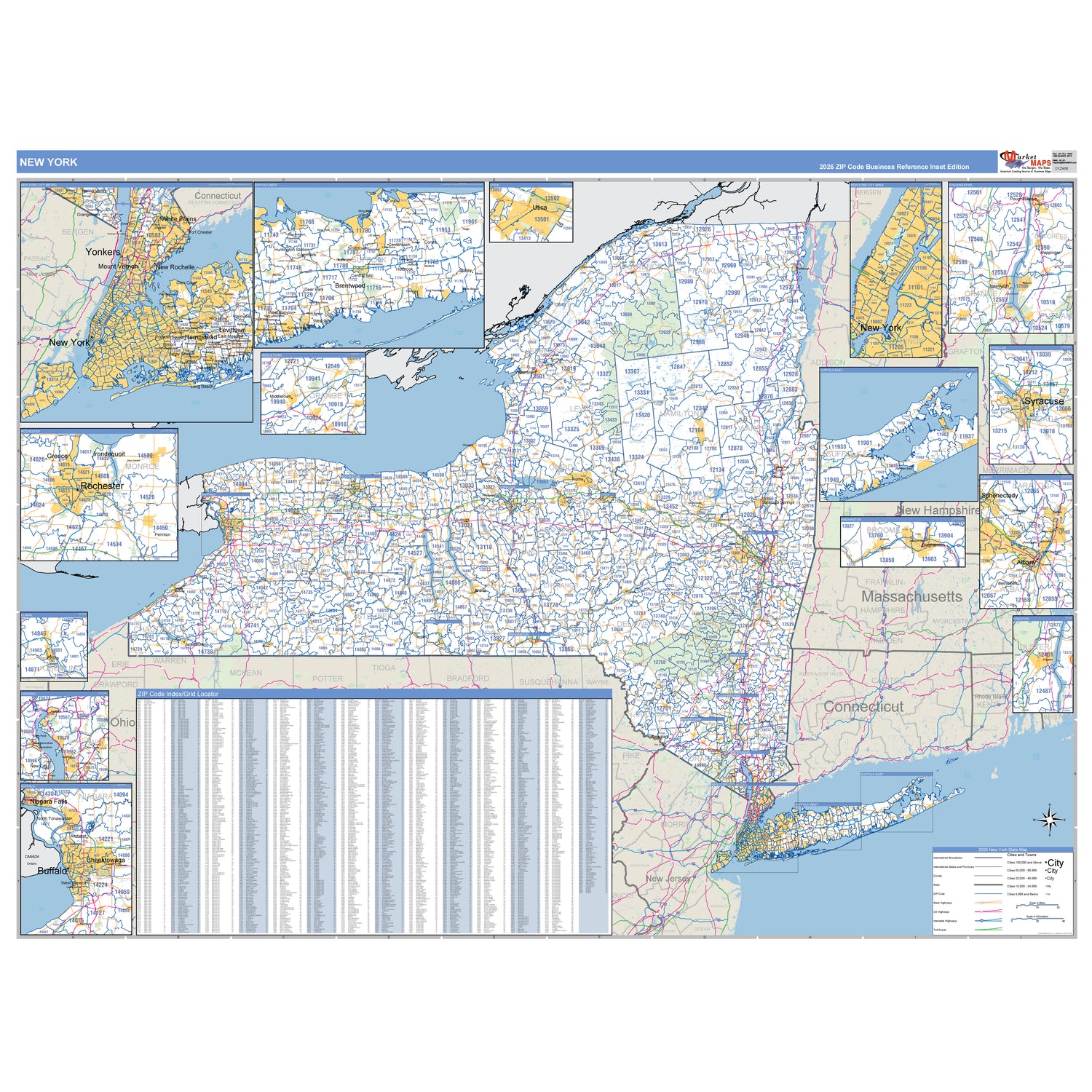 New York Counties ZIP Code Maps