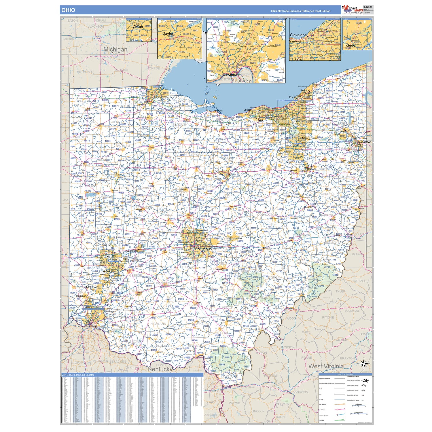 Ohio Counties ZIP Code Maps