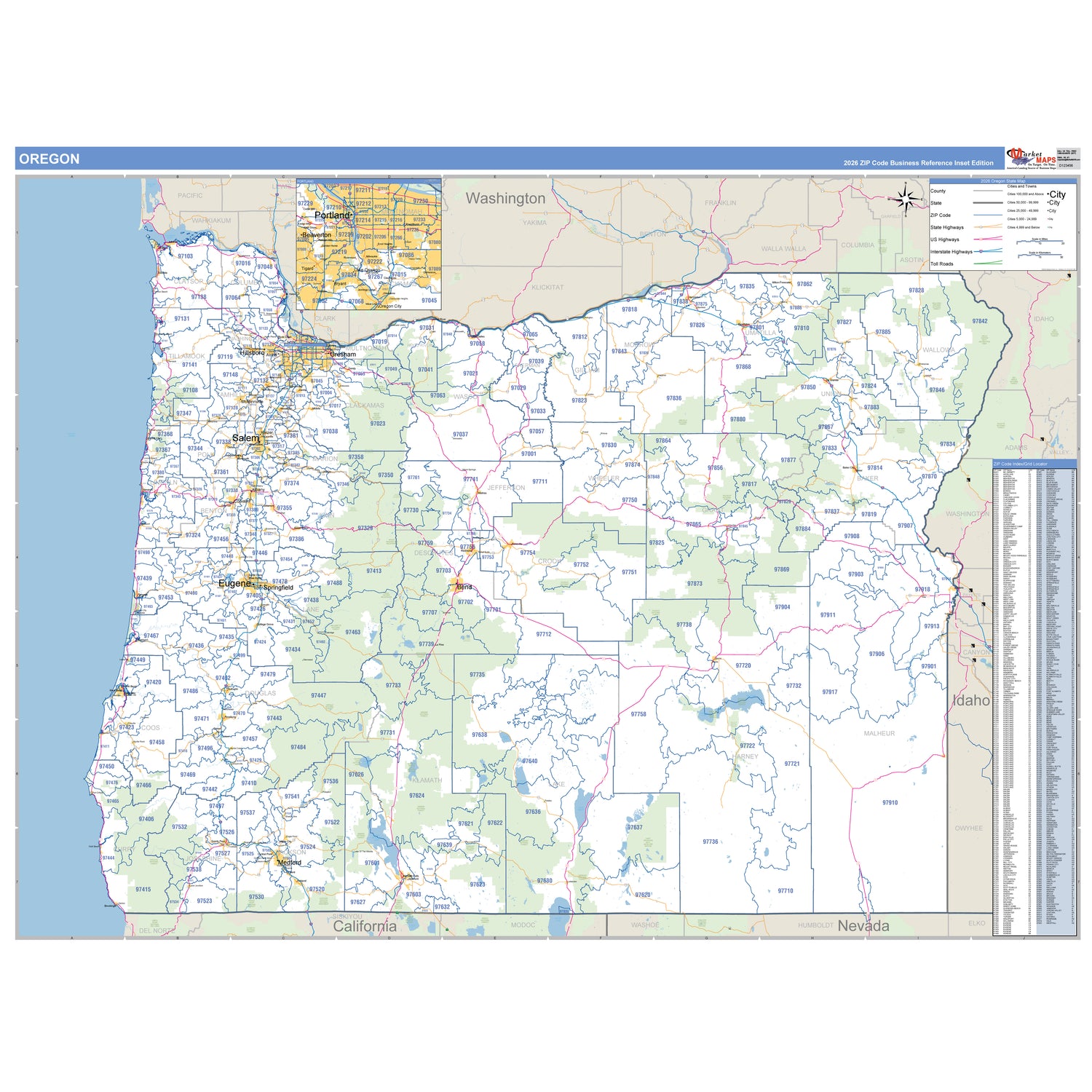 Oregon Counties ZIP Code Maps