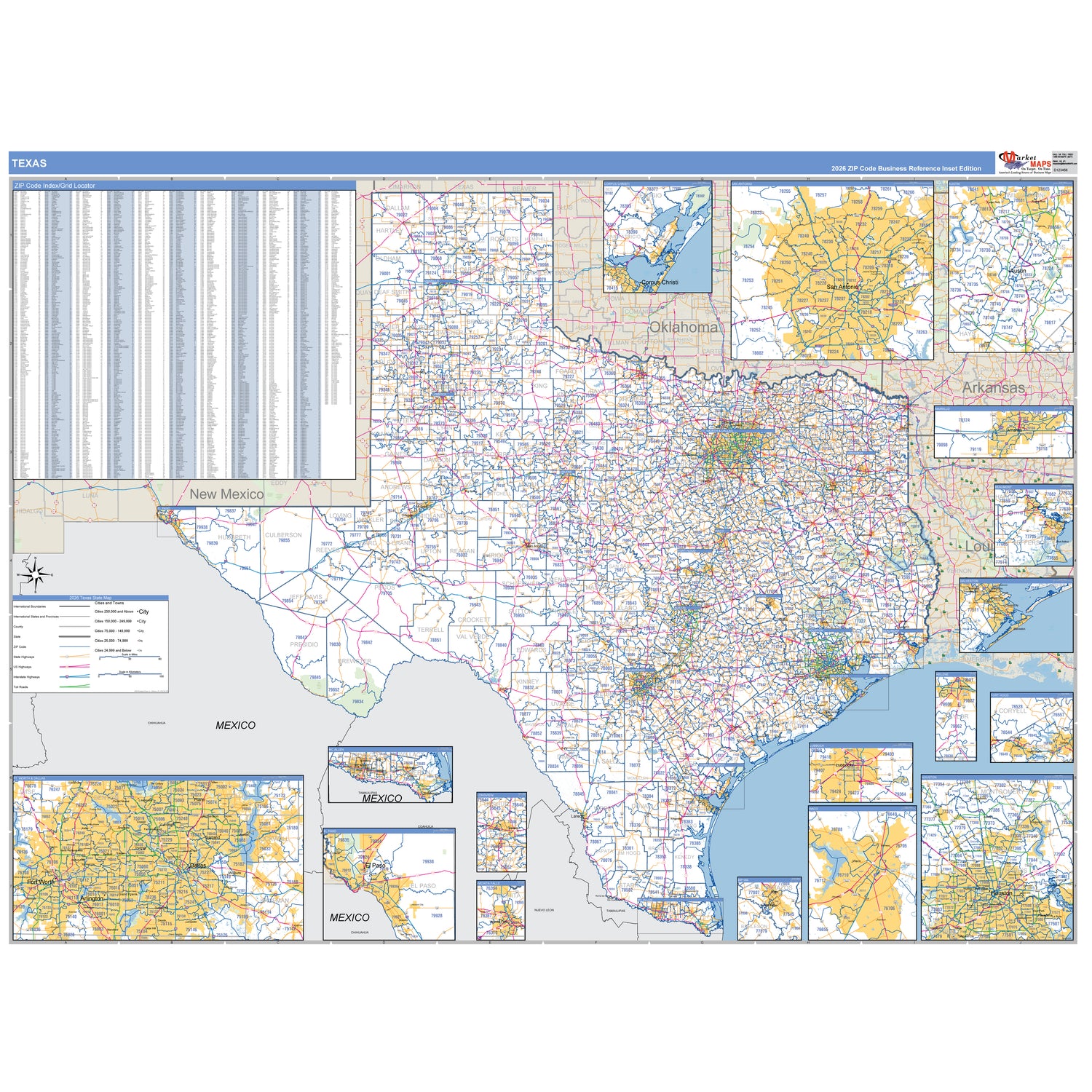 Texas Counties ZIP Code Maps