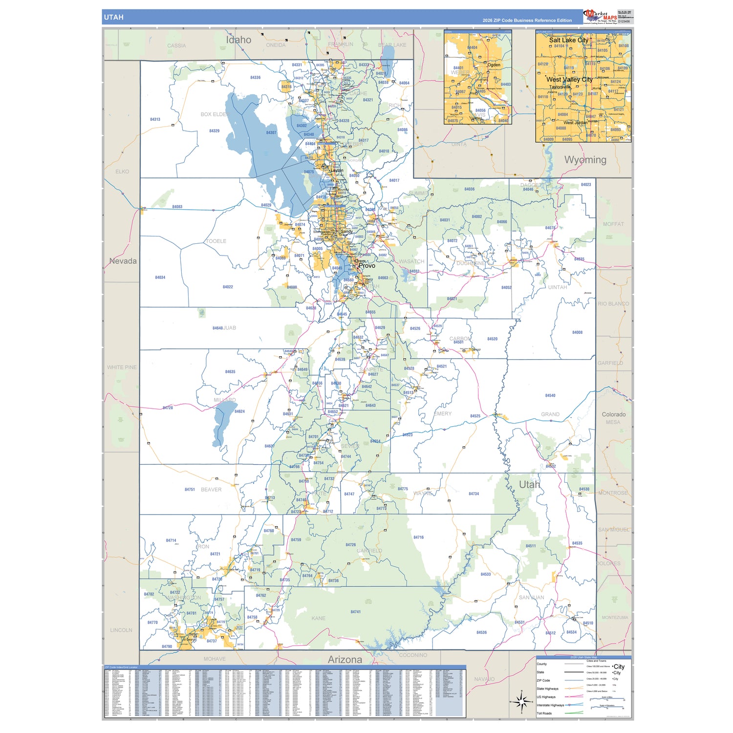 Utah Counties ZIP Code Maps