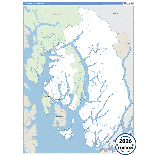 Ketchikan Gateway County, AK Business Reference 5-Digit ZIP Code Wall Map