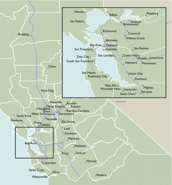 City Zip Code Maps of California