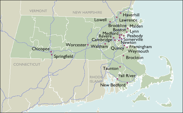 City Map of Massachusetts