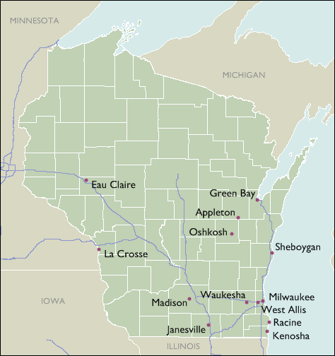 City Map of Wisconsin