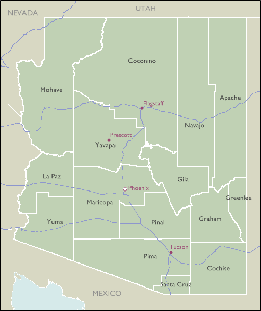 County Map of Arizona