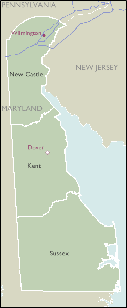 County Map of Delaware