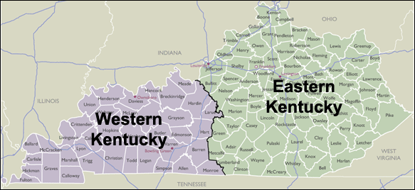 County Map of Kentucky