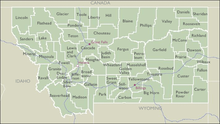 County Map of Montana