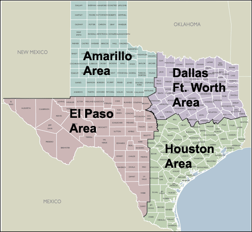 County Map of Texas