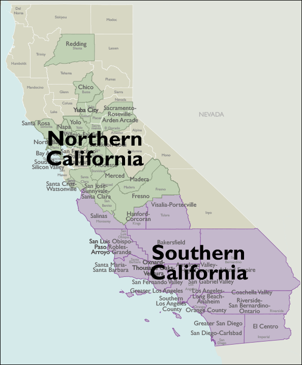 Metro Area Map of California