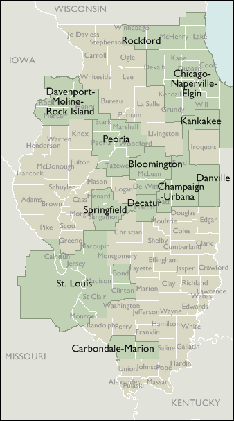 Metro Area Map of Illinois