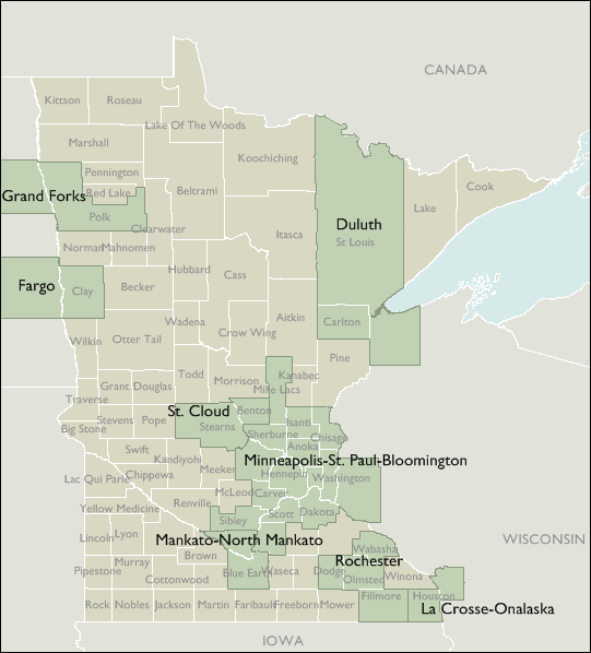 Metro Area Map of Minnesota