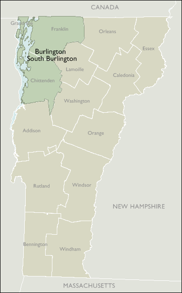 Metro Area Map of Vermont