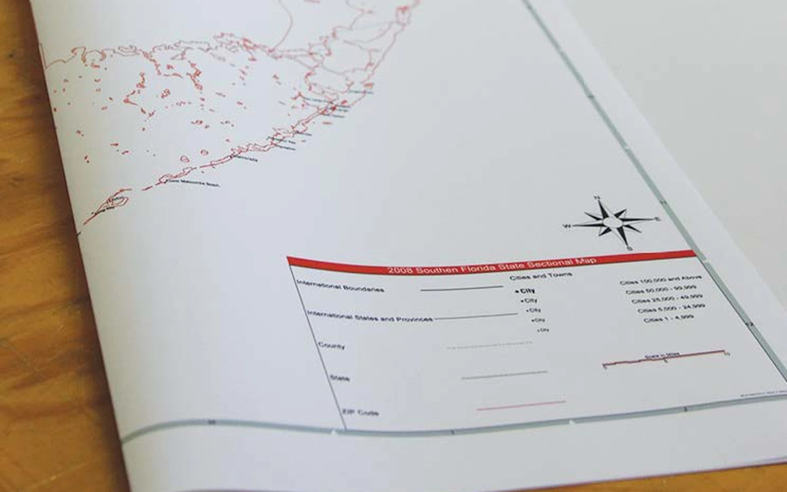 A synthetic paper map folded back on itself