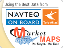 Using the best data from NavTeq, TeleAtlas, MarketMaps and more!