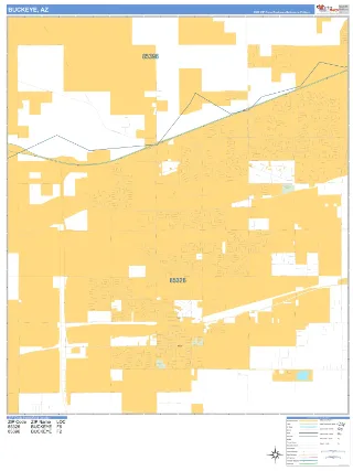 Buckeye, AZ Business Reference style ZIP Code wall map