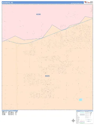 Buckeye, AZ ColorCast style ZIP Code wall map