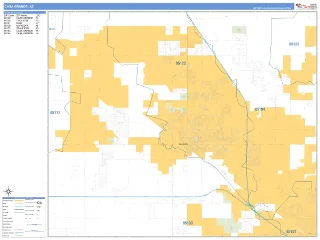 Casa Grande, AZ Business Reference style ZIP Code wall map