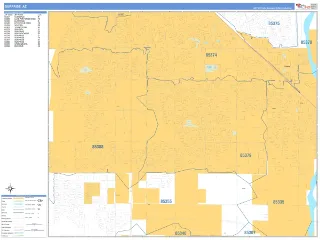 Surprise, AZ Business Reference style ZIP Code wall map