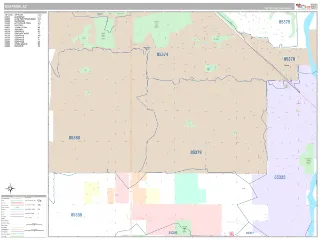 Surprise, AZ Classic style ZIP Code wall map