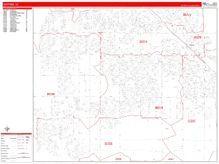 Surprise, AZ RedLine style ZIP Code wall map