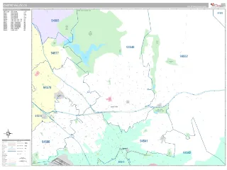 Castro Valley, CA Classic style ZIP Code wall map