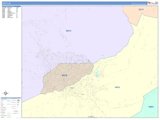 Chico, CA ColorCast style ZIP Code wall map