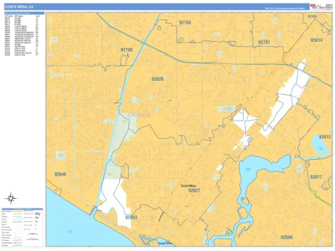 Costa Mesa, CA city map