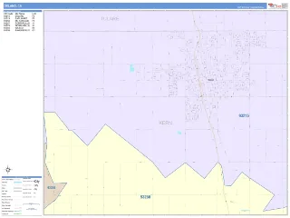 Delano, CA ColorCast style ZIP Code wall map