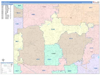 Fullerton, CA ColorCast style ZIP Code wall map
