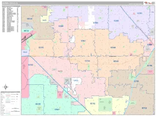 Garden Grove, CA Classic style ZIP Code wall map