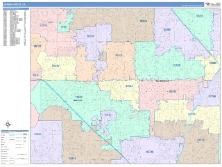 Garden Grove, CA ColorCast style ZIP Code wall map