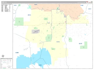 Hemet, CA Classic style ZIP Code wall map