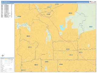 Hollywood, CA Business Reference style ZIP Code wall map