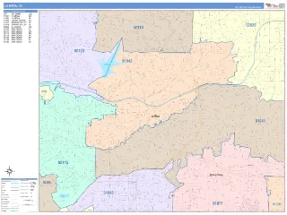 La Mesa, CA ColorCast style ZIP Code wall map