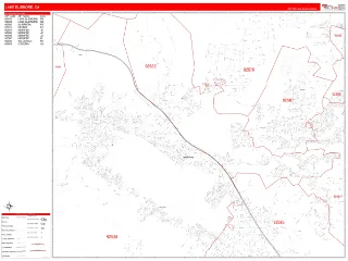 Lake Elsinore, CA RedLine style ZIP Code wall map