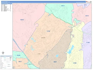 Lake Forest, CA ColorCast style ZIP Code wall map