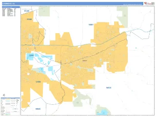 Livermore, CA Business Reference style ZIP Code wall map