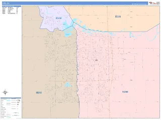 Lodi, CA ColorCast style ZIP Code wall map