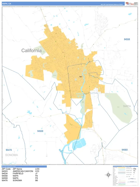 Napa, CA city map